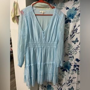 Maje Pleated Ruffle Dress